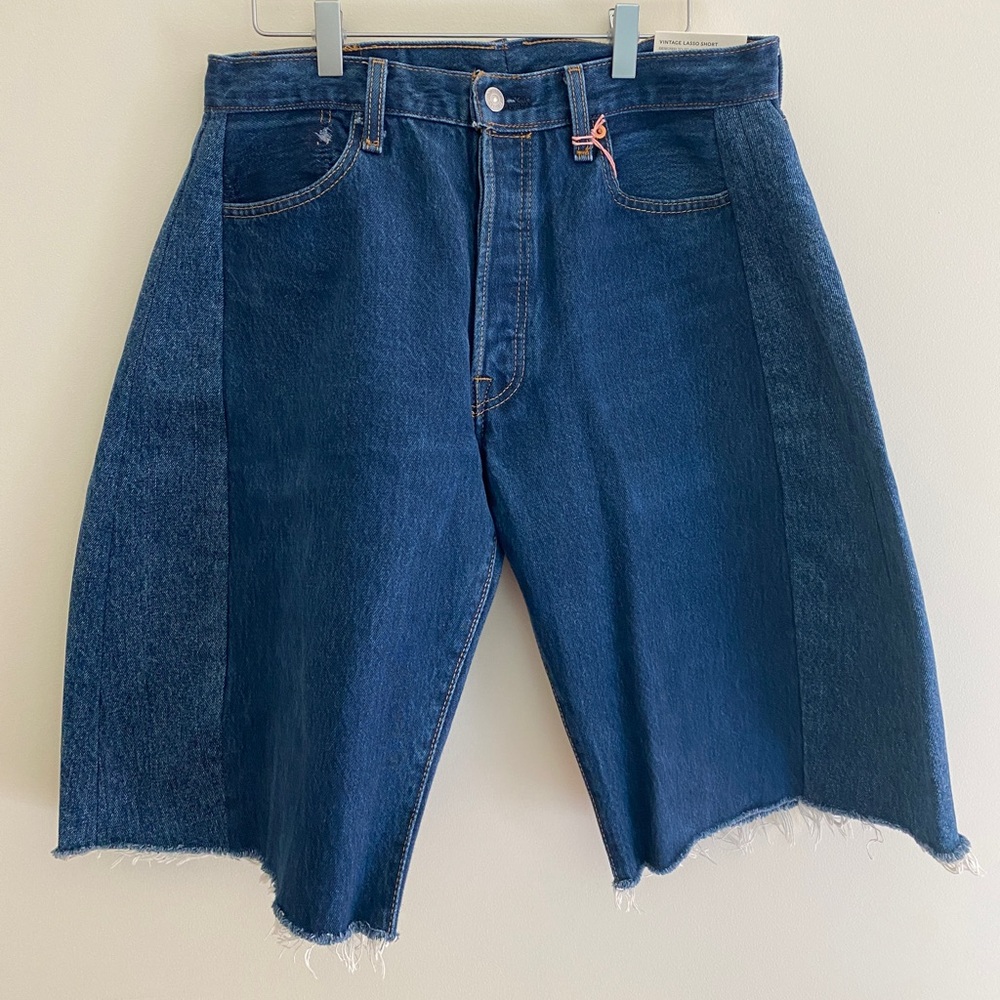 B sides lasso jean shorts